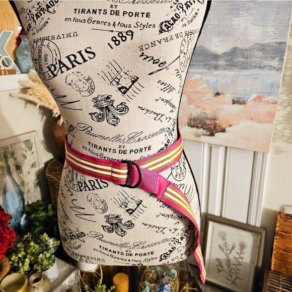 J. Crew Preppy Grosgrain Ribbon Silver D. Ring Belt. - Picture 13 of 15